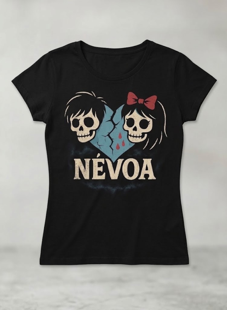 Babylook feminina preta da Névoa